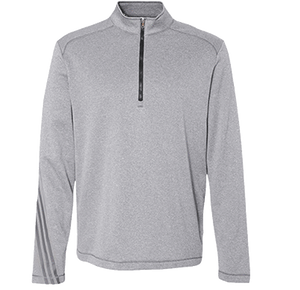 Customizable Adidas Men's Terry Heather Performance Quarter Zip Pullover