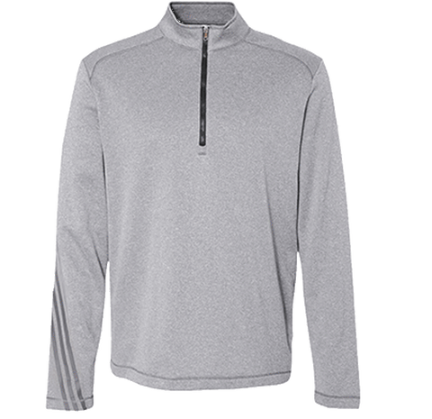 Customizable Adidas Men's Terry Heather Performance Quarter Zip Pullover